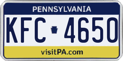 PA license plate KFC4650