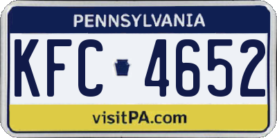 PA license plate KFC4652
