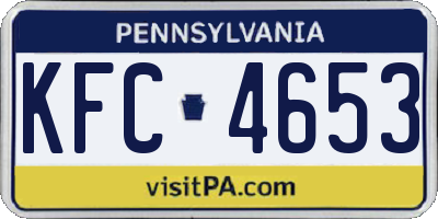 PA license plate KFC4653