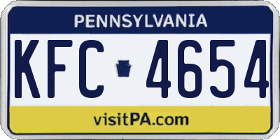 PA license plate KFC4654