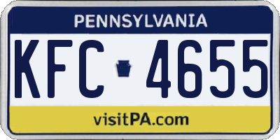 PA license plate KFC4655