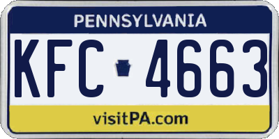 PA license plate KFC4663