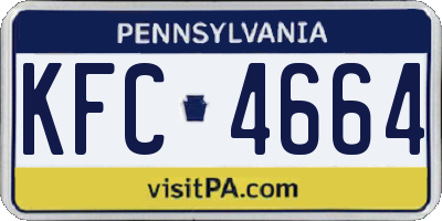 PA license plate KFC4664