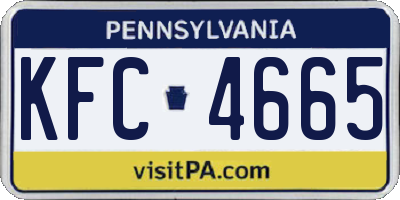 PA license plate KFC4665