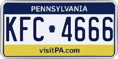 PA license plate KFC4666