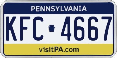 PA license plate KFC4667