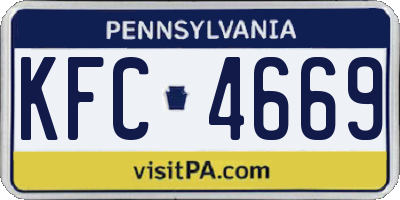 PA license plate KFC4669