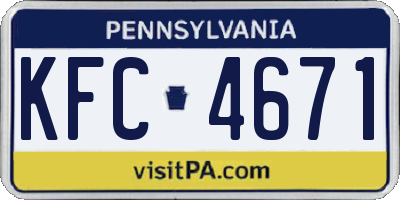 PA license plate KFC4671