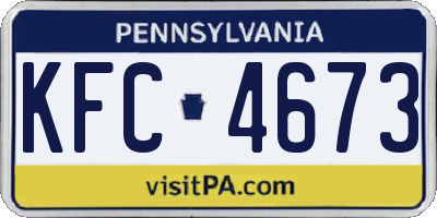 PA license plate KFC4673