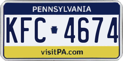PA license plate KFC4674