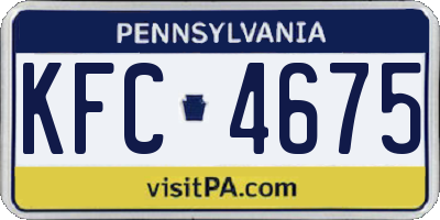 PA license plate KFC4675