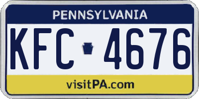 PA license plate KFC4676