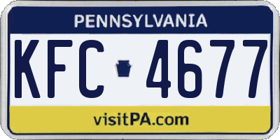 PA license plate KFC4677