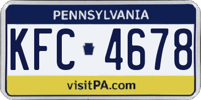 PA license plate KFC4678