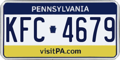 PA license plate KFC4679