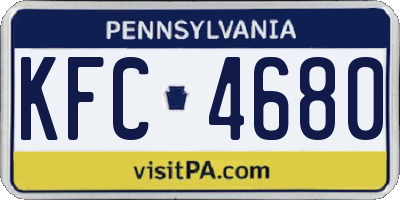 PA license plate KFC4680