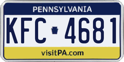 PA license plate KFC4681