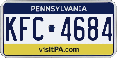 PA license plate KFC4684