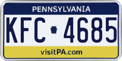 PA license plate KFC4685