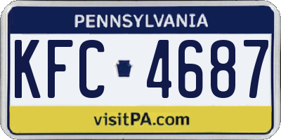 PA license plate KFC4687