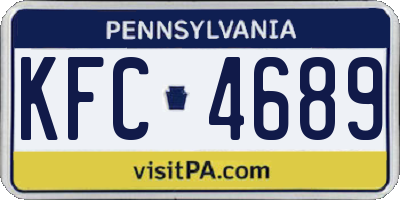 PA license plate KFC4689