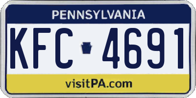PA license plate KFC4691