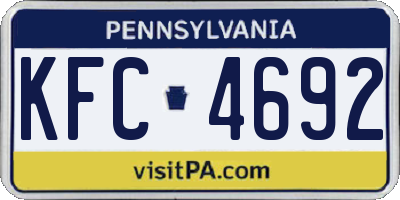PA license plate KFC4692