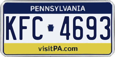 PA license plate KFC4693
