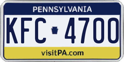 PA license plate KFC4700