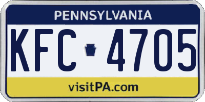PA license plate KFC4705
