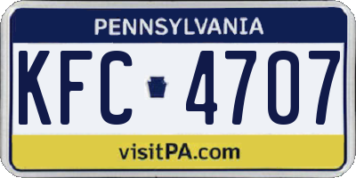 PA license plate KFC4707