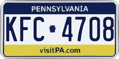 PA license plate KFC4708