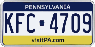 PA license plate KFC4709