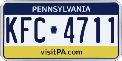 PA license plate KFC4711