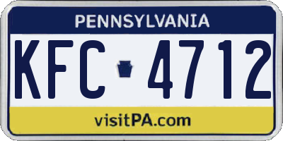 PA license plate KFC4712