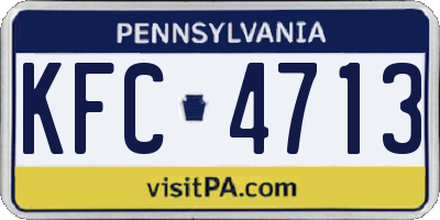 PA license plate KFC4713