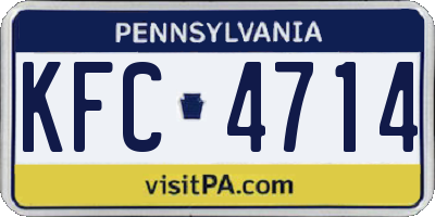PA license plate KFC4714