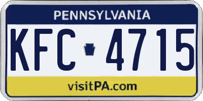 PA license plate KFC4715