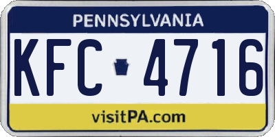 PA license plate KFC4716
