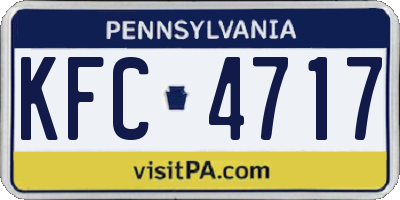 PA license plate KFC4717