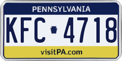PA license plate KFC4718
