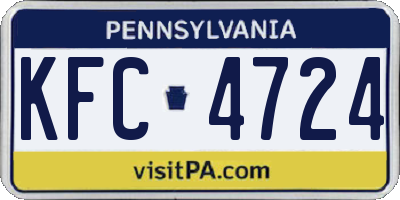 PA license plate KFC4724