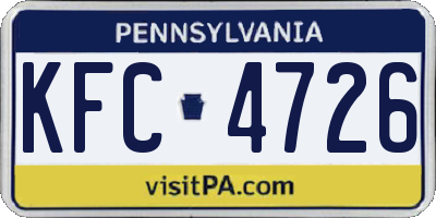 PA license plate KFC4726