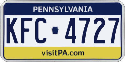 PA license plate KFC4727