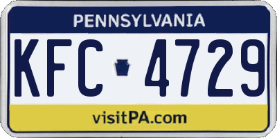 PA license plate KFC4729