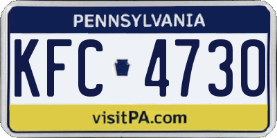 PA license plate KFC4730