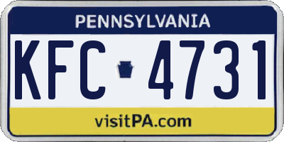 PA license plate KFC4731