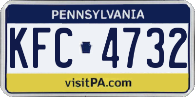PA license plate KFC4732