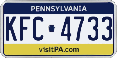 PA license plate KFC4733