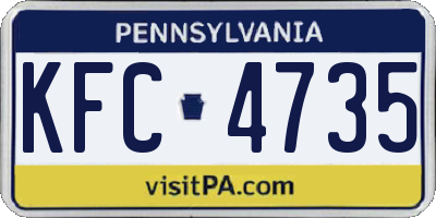 PA license plate KFC4735